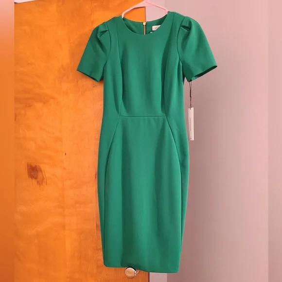 Calvin Klein | Dresses | Calvin Klein Green Interviewcocktailbusiness Dress  | Poshmark